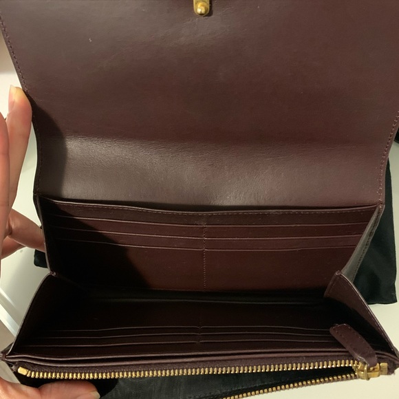 Saint Laurent wallet in Burgundy wine colour - Picture 6 of 6